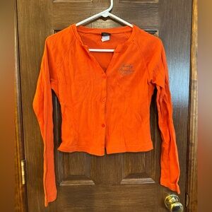 Harley-Davidson Orange Button-Up Crop